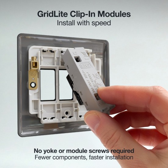 BG Grid Lite Matt Black 20A Em/Light Test Module
